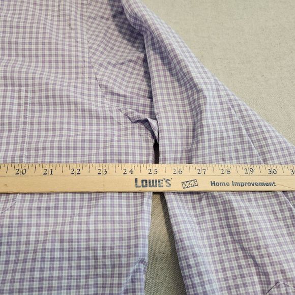 Lincs Shirt Mens XL Purple Plaid Button Up Long Sleeve Cotton - Picture 8 of 11